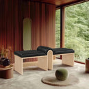  Color_Black -- Meridian Delphine Vegan Leather Upholstered Bench IMAGE 2