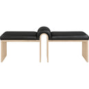  Color_Black -- Meridian Delphine Vegan Leather Upholstered Bench IMAGE 3