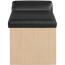  Color_Black -- Meridian Delphine Vegan Leather Upholstered Bench IMAGE 4