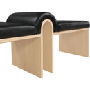  Color_Black -- Meridian Delphine Vegan Leather Upholstered Bench IMAGE 6