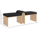  Color_Black -- Meridian Delphine Vegan Leather Upholstered Bench IMAGE 7