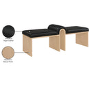  Color_Black -- Meridian Delphine Vegan Leather Upholstered Bench IMAGE 8
