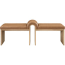  Color_Cognac -- Delphine Cognac Vegan Leather Upholstered Bench IMAGE 3