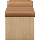 Meridian Delphine Cognac Vegan Leather Bench IMAGE 4