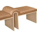  Color_Cognac -- Delphine Cognac Vegan Leather Upholstered Bench IMAGE 6