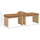  Color_Cognac -- Delphine Cognac Vegan Leather Upholstered Bench IMAGE 7