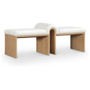  Color_Cream -- Delphine Cream Vegan Leather Upholstered Bench IMAGE 1