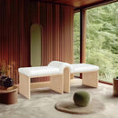  Color_Cream -- Delphine Cream Vegan Leather Upholstered Bench IMAGE 2