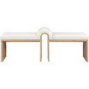  Color_Cream -- Delphine Cream Vegan Leather Upholstered Bench IMAGE 3