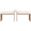 Meridian Delphine Cream Vegan Leather Bench IMAGE 3