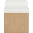  Color_Cream -- Delphine Cream Vegan Leather Upholstered Bench IMAGE 4