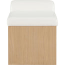 Meridian Delphine Cream Vegan Leather Bench IMAGE 4