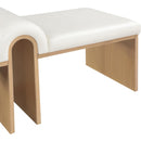  Color_Cream -- Delphine Cream Vegan Leather Upholstered Bench IMAGE 6