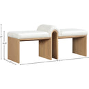  Color_Cream -- Delphine Cream Vegan Leather Upholstered Bench IMAGE 7