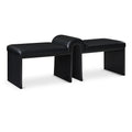  Color_Black -- Meridian Delphine Vegan Leather Upholstered Bench IMAGE 1