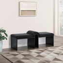  Color_Black -- Meridian Delphine Vegan Leather Upholstered Bench IMAGE 2