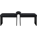  Color_Black -- Meridian Delphine Vegan Leather Upholstered Bench IMAGE 3