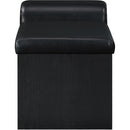  Color_Black -- Meridian Delphine Vegan Leather Upholstered Bench IMAGE 4