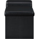 Meridian Delphine Black Vegan Leather Bench IMAGE 4
