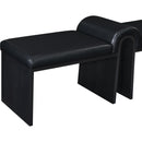  Color_Black -- Meridian Delphine Vegan Leather Upholstered Bench IMAGE 5