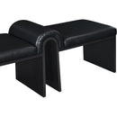  Color_Black -- Meridian Delphine Vegan Leather Upholstered Bench IMAGE 6