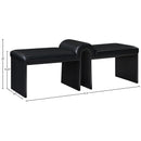  Color_Black -- Meridian Delphine Vegan Leather Upholstered Bench IMAGE 7