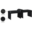 Color_Black -- Meridian Delphine Vegan Leather Upholstered Bench IMAGE 8