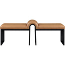  Color_Cognac -- Delphine Cognac Vegan Leather Upholstered Bench IMAGE 3