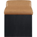 Meridian Delphine Cognac Vegan Leather Bench IMAGE 4