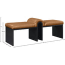  Color_Cognac -- Delphine Cognac Vegan Leather Upholstered Bench IMAGE 7