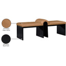 Meridian Delphine Cognac Vegan Leather Bench IMAGE 8