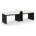  Color_Cream -- Delphine Cream Vegan Leather Upholstered Bench IMAGE 1