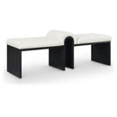  Color_Cream -- Delphine Cream Vegan Leather Upholstered Bench IMAGE 1