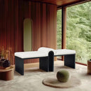  Color_Cream -- Delphine Cream Vegan Leather Upholstered Bench IMAGE 2