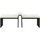  Color_Cream -- Delphine Cream Vegan Leather Upholstered Bench IMAGE 3