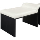 Color_Cream -- Delphine Cream Vegan Leather Upholstered Bench IMAGE 5