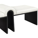  Color_Cream -- Delphine Cream Vegan Leather Upholstered Bench IMAGE 6