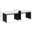  Color_Cream -- Delphine Cream Vegan Leather Upholstered Bench IMAGE 7