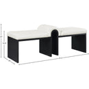 Meridian Delphine Cream Vegan Leather Bench IMAGE 7