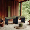  Color_Olive -- Delphine Olive Vegan Leather Upholstered Bench IMAGE 2