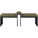 Meridian Delphine Olive Vegan Leather Bench IMAGE 3