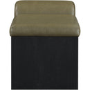 Meridian Delphine Olive Vegan Leather Bench IMAGE 4