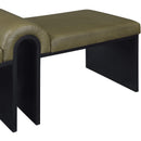  Color_Olive -- Delphine Olive Vegan Leather Upholstered Bench IMAGE 6