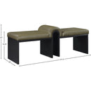  Color_Olive -- Delphine Olive Vegan Leather Upholstered Bench IMAGE 7