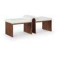  Color_Cream -- Meridian Delphine Vegan Leather Upholstered Bench IMAGE 1