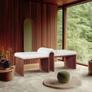  Color_Cream -- Meridian Delphine Vegan Leather Upholstered Bench IMAGE 2