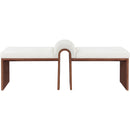  Color_Cream -- Meridian Delphine Vegan Leather Upholstered Bench IMAGE 3