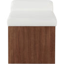  Color_Cream -- Meridian Delphine Vegan Leather Upholstered Bench IMAGE 4