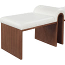  Color_Cream -- Meridian Delphine Vegan Leather Upholstered Bench IMAGE 5