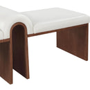  Color_Cream -- Meridian Delphine Vegan Leather Upholstered Bench IMAGE 6
